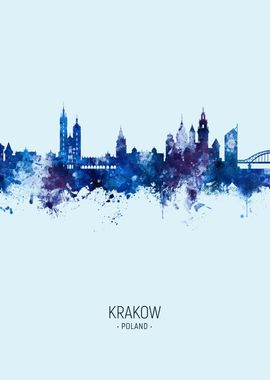 Krakow Poland Skyline