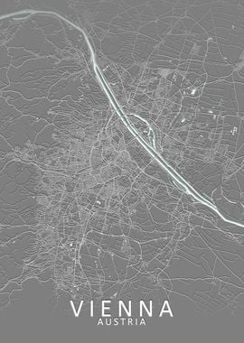 Vienna  Grey City Map