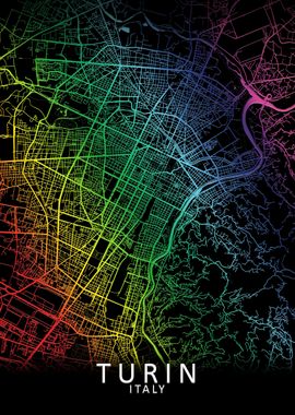 Turin Rainbow City Map