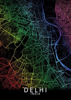 Delhi Rainbow City Map