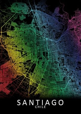 Santiago Rainbow City Map