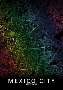 Mexico City Rainbow Map