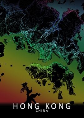 Hong Kong Rainbow City Map