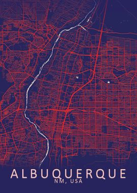 Albuquerque Blue City Map