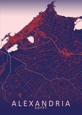 Alexandria Blue City Map