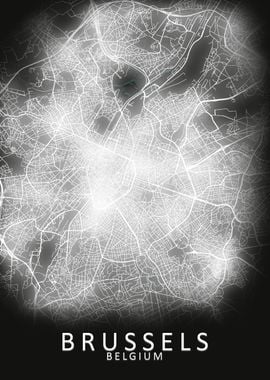 Brussels LED Glow City Map