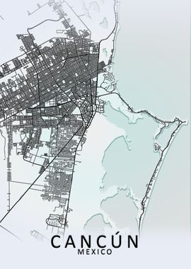 Cancun White City Map