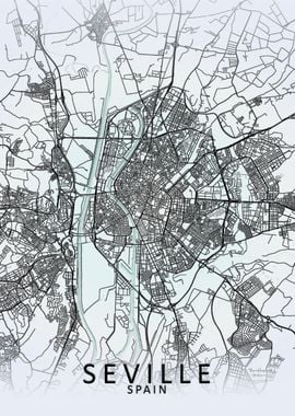 Seville White City Map