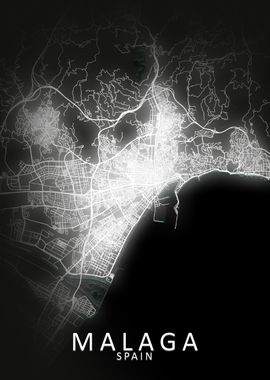 Malaga LED Glow City Map