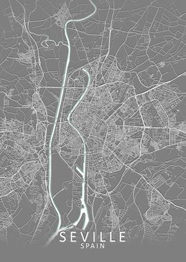 Seville Grey City Map