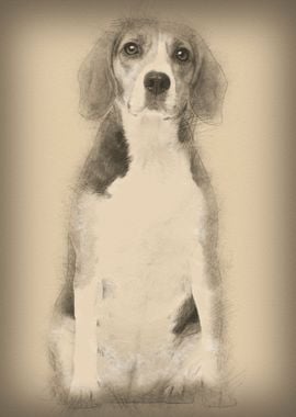 Beagle 2 years old sitting