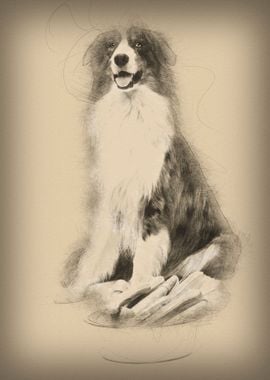 Australian Shepherd sittin