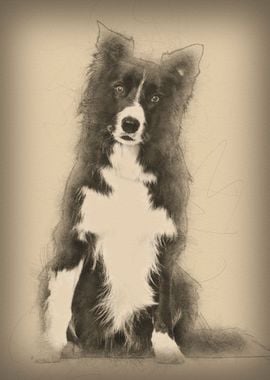 Border Collie dog sitting