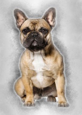 French bulldog sitting aga