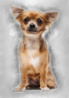 Chihuahua sitting and look