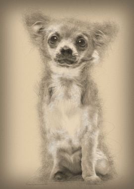 Chihuahua sitting and look