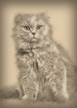 British Longhair sitting a