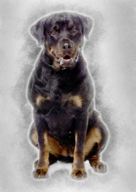 Rottweiler 2 years old sit