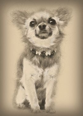 Chihuahua sitting and look