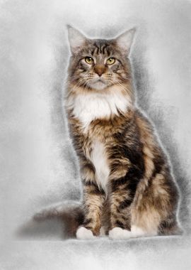 Portrait of Maine Coon cat