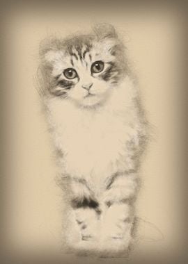 American Curl kitten 3 mon