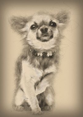 Chihuahua sitting and look