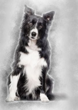 Border Collie dog sitting