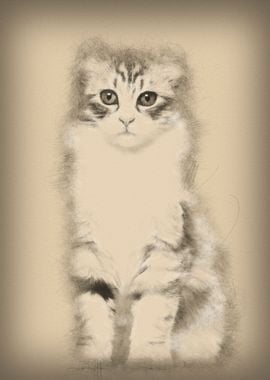 American Curl kitten 3 mon