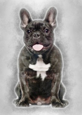 French Bulldog sitting aga