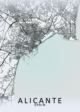 Alicante White City Map