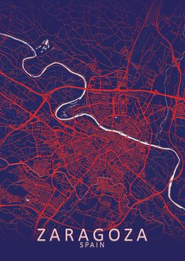 Zaragoza Blue City Map