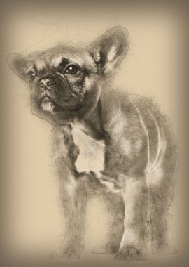 French Bulldog standing ag