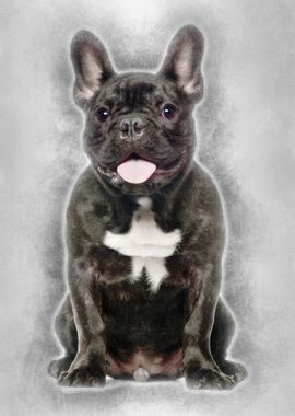 French Bulldog sitting aga