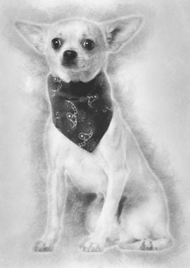 Chihuahua wearing handkerc