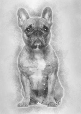 French Bulldog sitting aga