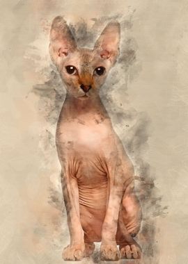 Portrait of Sphynx cat 6 m