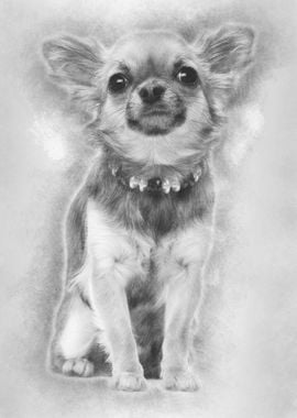 Chihuahua sitting and look