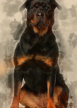 Rottweiler sitting