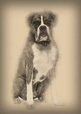 Portrait of Old Boxer 11 y