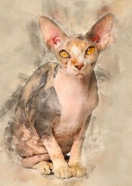 Sphynx cat 1 year old sitt