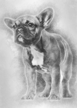 French Bulldog standing ag