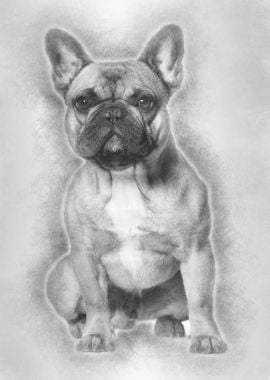 French bulldog sitting aga