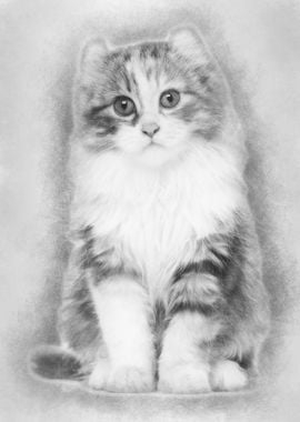 American Curl kitten 3 mon