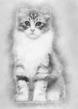 American Curl kitten 3 mon