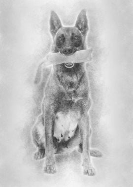 Belgian Shepherd sitting a