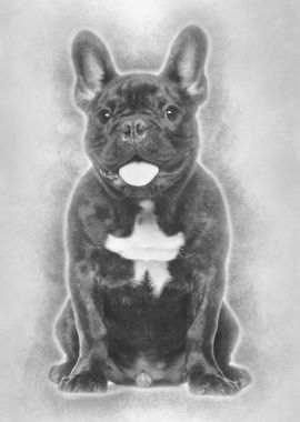 French Bulldog sitting aga