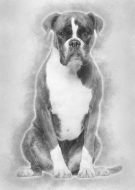 Boxer 3 years old sitting 