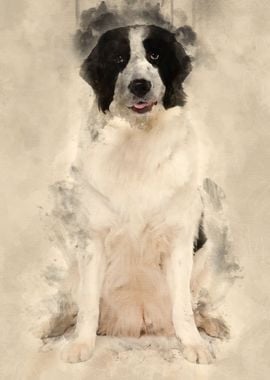 Black and white Landseer d