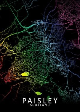 Paisley Rainbow City Map