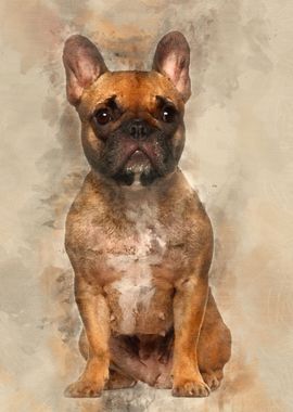 French Bulldog sitting aga